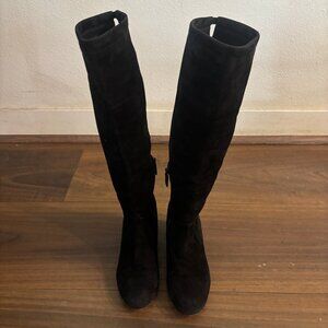 EILEEN FISHER Tall Black Suede Boots - Size 6.5